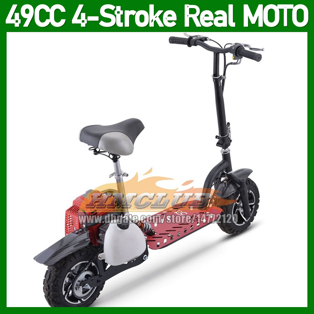 Gas Folding Adult Scooters 49CC 50CC 4-Stroke Gasoline Black Motorcycle Racing MOTO Children Boy Girl Child Student Men Women Man Woman Motorbike Birt