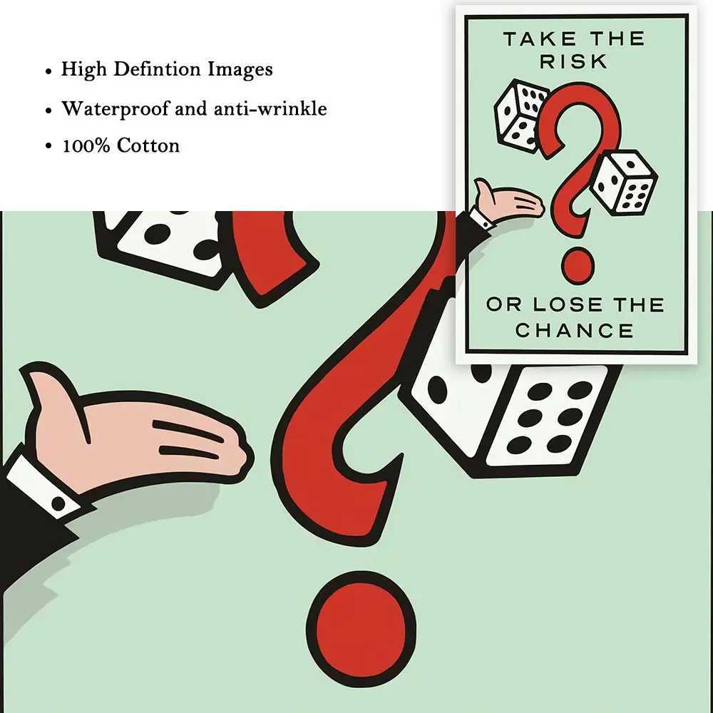 Paintings Monopoly Millionaire Dollar Money Poster Cartoon Figure Motivational Quote Canvas Painting Room Wall Art Picture For Home Decor H250115