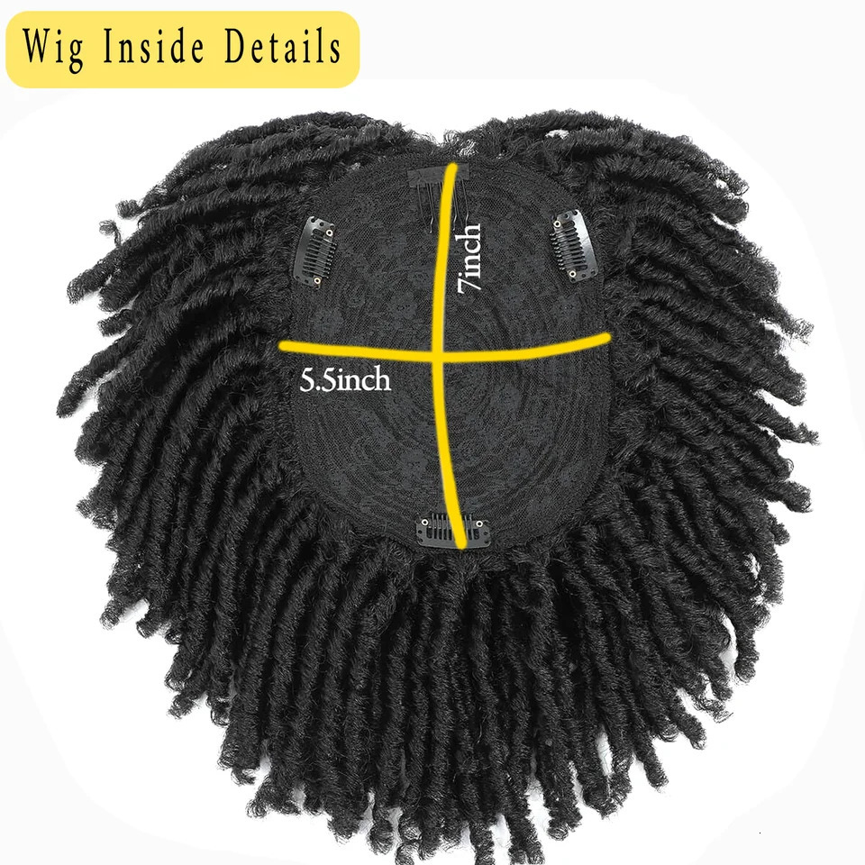 6-inch African Dreadlock Hair Clip Top Hair Clip Synthetic Twisted Curly Wig One Piece Dreads Touchee Female and Male Hair Clip 250108