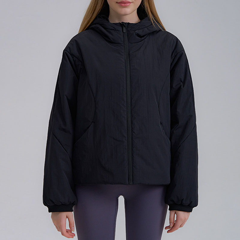 Senior designer women's high-end outdoor cotton jacket sports yoga stand up collar slim fit and warm top loose and thick autumn and winter jacket