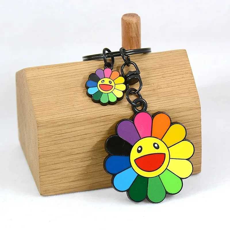 Keychains Lanyards sunflower keychain key ring cute chain for women creative portachiavi llaveros hombre bag charm H250115