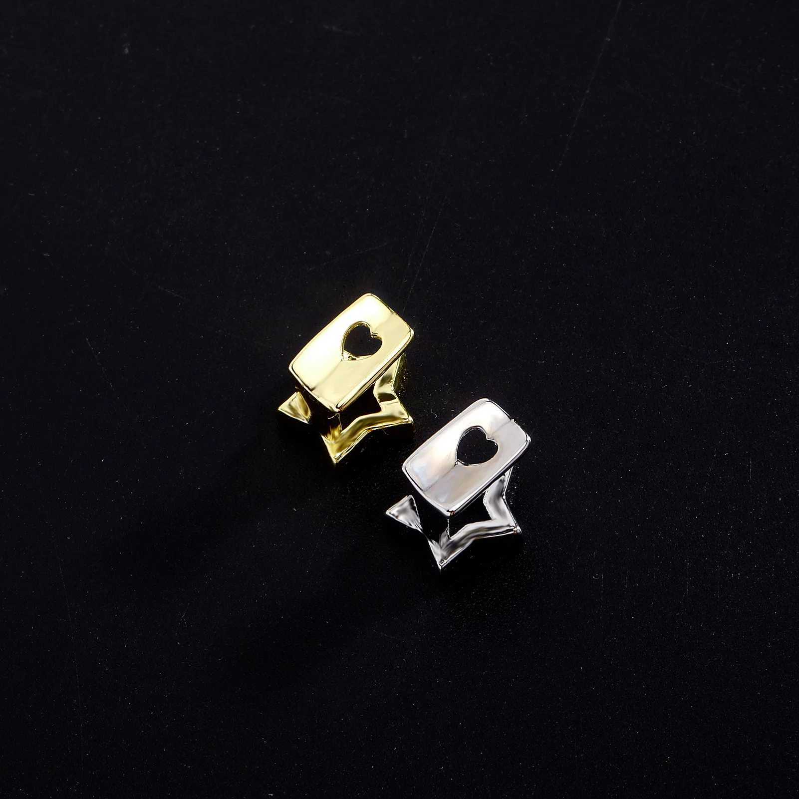RACHELZ Fashion Single Hollow Star Zircon Teeth Grillz Hip Hop CZ Stone Tooth Caps For Women Men Body Jewelry Dental GrillsXJ250114