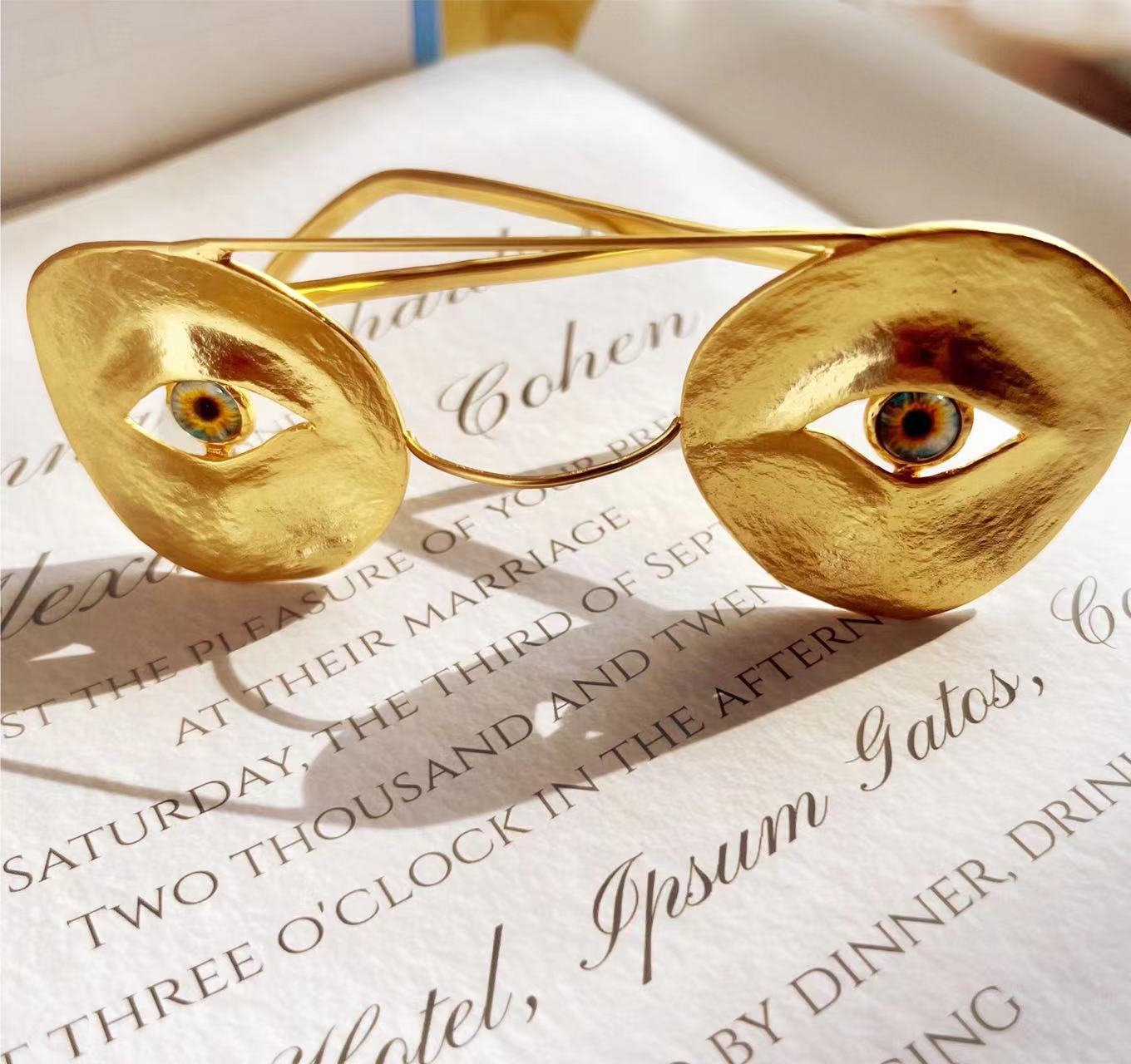Vintage Vintag Devil's Eye Exaggerated Limited Edition Schiaparelli Glasses Hiphop Rock Punk Accessories Decoration