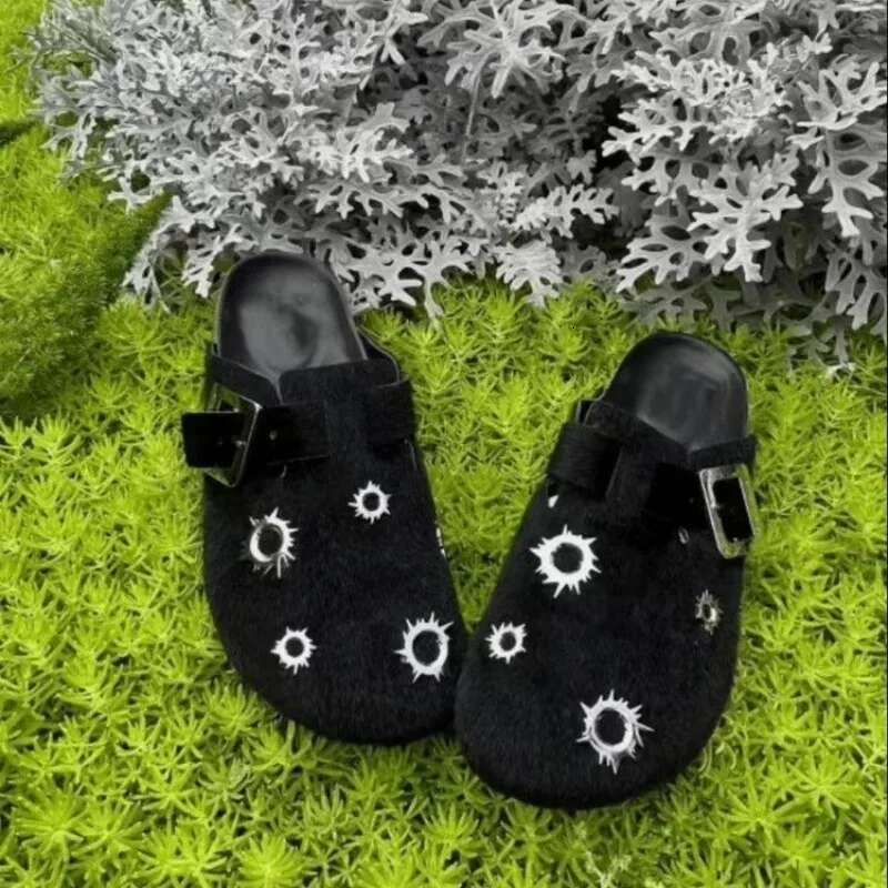 Women Platform Slippers Designer Mules Trend Brand Suede Casual Shoes Autumn Sneakers Walking Slides atillas De Mujer