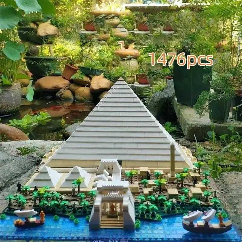 The Great Pyramid of Giza Model In Architecture Street View Compatible with 21058 Building Blocks Set Design Kit for Adults Toys W250115