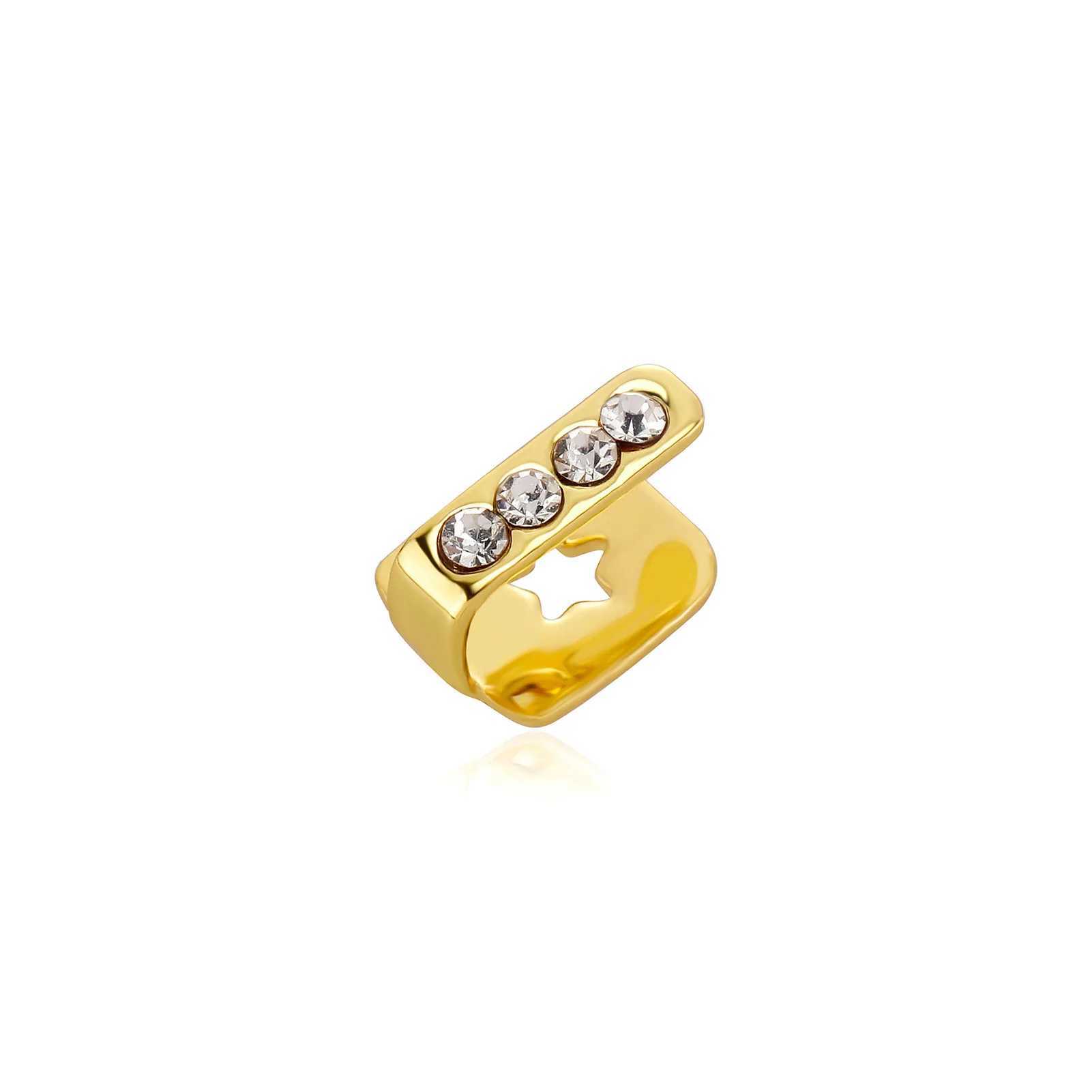 RACHELZ 2024 Punk Long Stick Vertical Bar 4 Zircon Teeth Grillz Hip Hop CZ Stone Tooth Caps For Women Men Body Jewelry GiftXJ250114