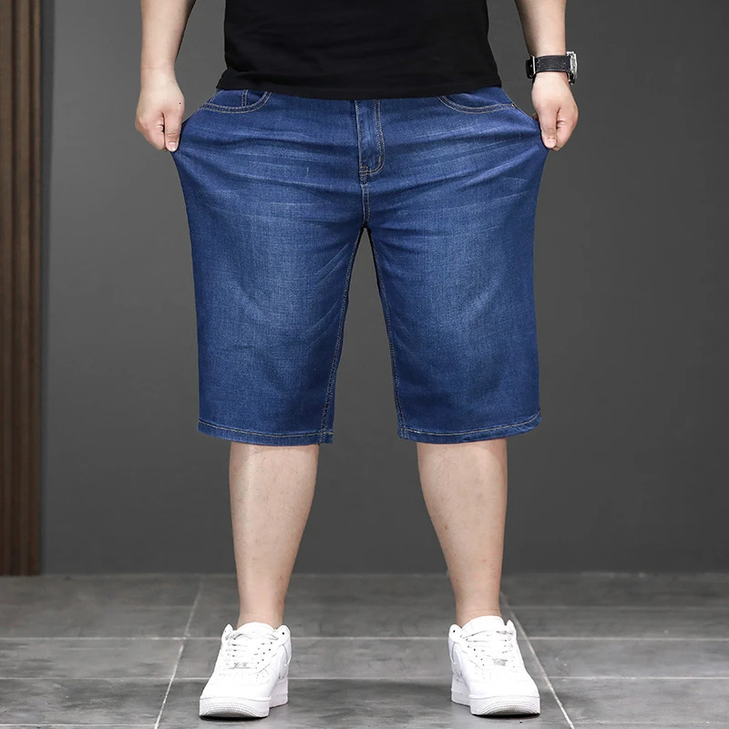 Large Size 44 48 Denim Short Pants Chubby Mens Summer Jeans High Quality Daily Fashion Dropship Plus 250109Z