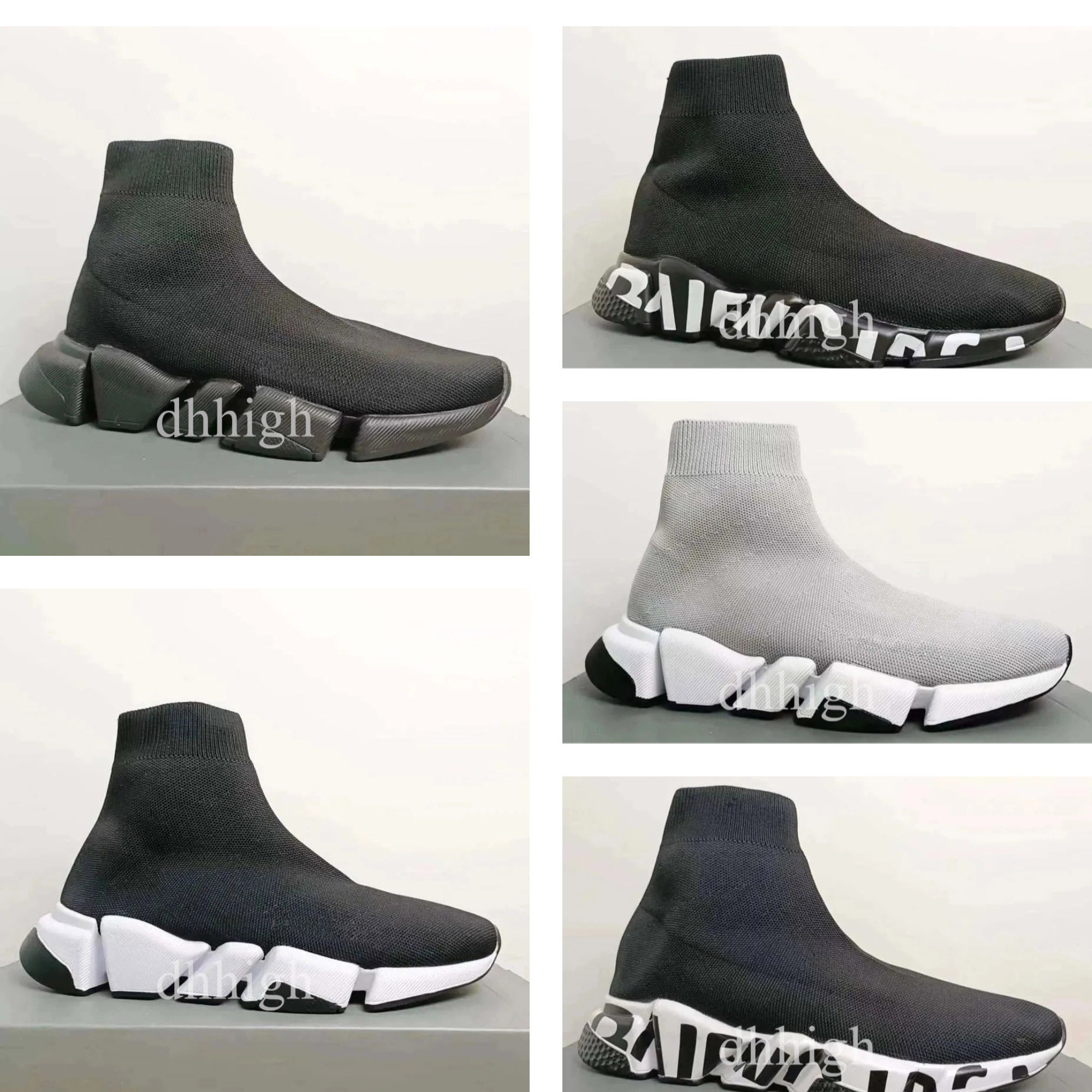 Designer shoes Socks running Shoes Casual shoes Platform Men Woman Shiny Knit Speed Trainer Runner Sneaker Sock Shoe Speeds Booties Eur35-45