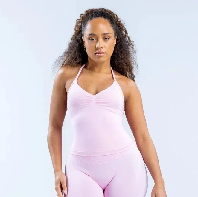 Impact Longline Strappy Gym Top With Backless Clothe Scrunch Builtin Bra Removable Cups Yoga Tank Tops 250106