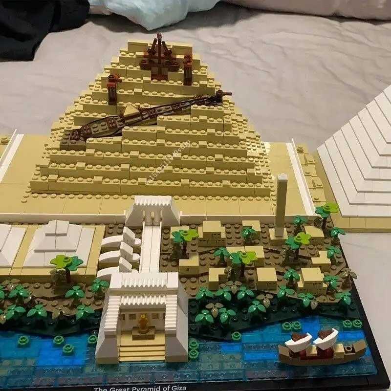 The Great Pyramid of Giza Model In Architecture Street View Compatible with 21058 Building Blocks Set Design Kit for Adults Toys W250115