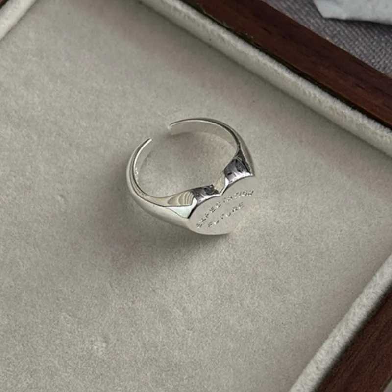 Cluster Rings Silver Color Love Heart Letter for Women Elegant Simple Smooth Ring Party Jewelry Gifts H250115