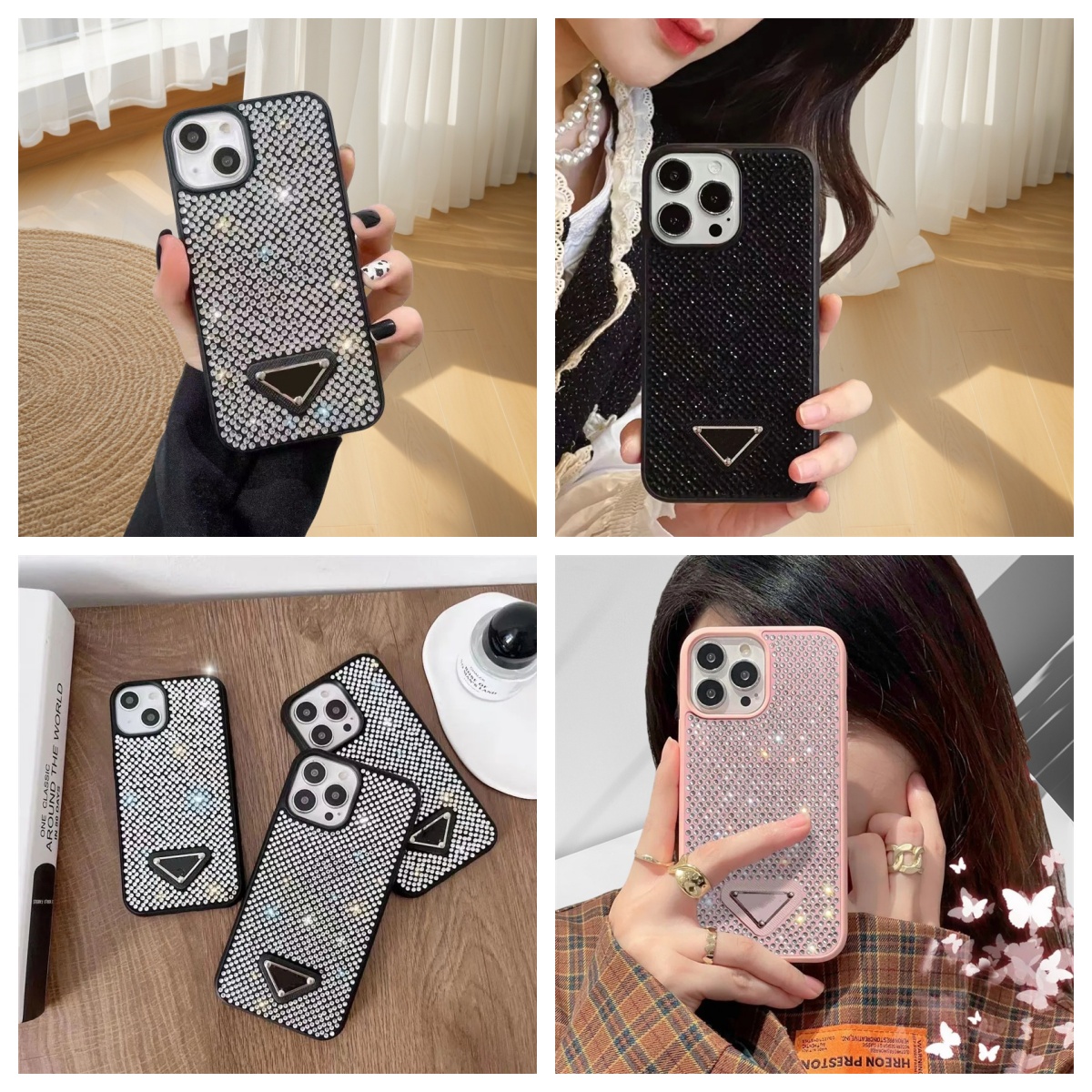 Luxury designer Glitter Jewelled Phone Cases for iphone 16 pro max Case 15 Pro Max 17 14 13 12 11 Fashion Bling Sparkling Rhinestone Diamond Letter Design with card slot