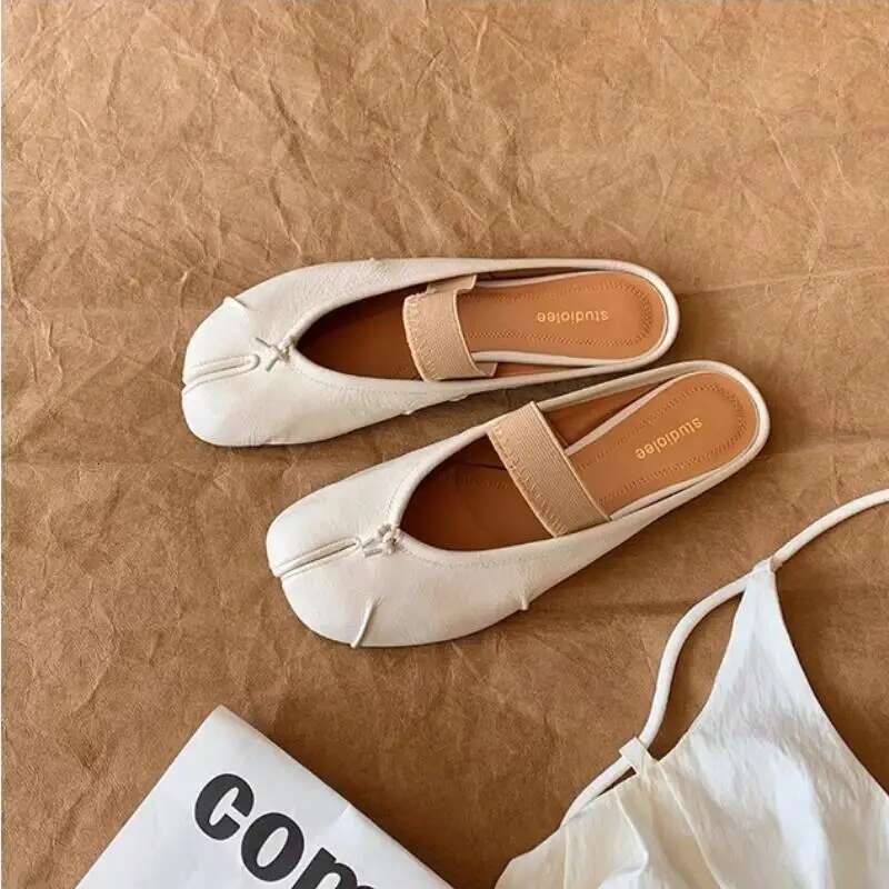Round Split Toe Flat Shoes Women Hot New 2024 Casual Loafer Moccasins Tabi Ninja Mary Jane Soft Sole Ballet Flats Muje