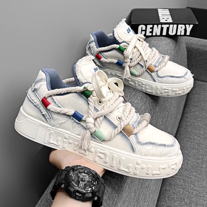 Niche original national fashion men's shoes winter 2025 new leisure sports board shoes men's fashion brand thick sole small white fashion sh