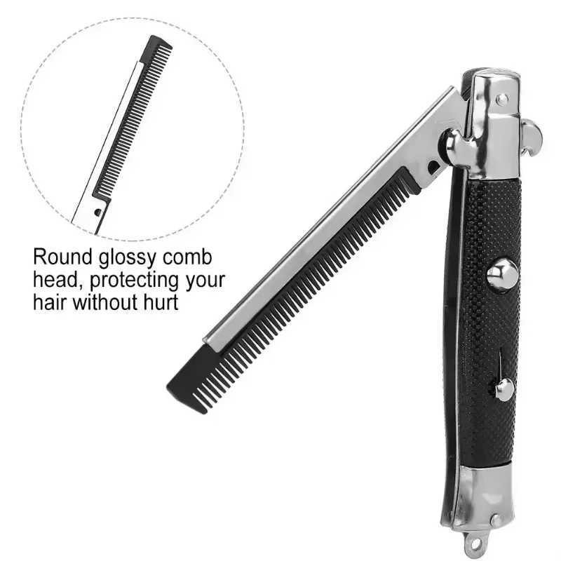 Folding Spring Comb Automatic Combs Foldable Knife Brushes Hair Trimmer Comb Brush Accessories Butterfly Mens Pocket Knife Comb W250115