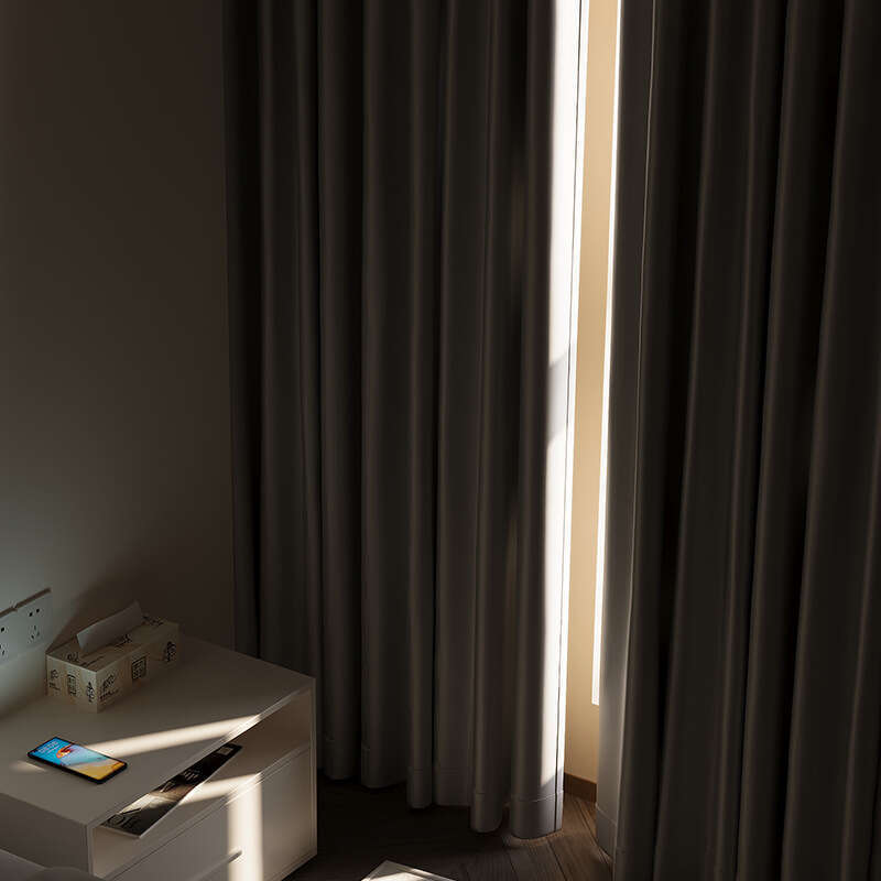 0131 Full blackout curtains for bedroom 2024 new hook style bay window insulation, protection, light blocking, sun shading cloth black Curtain