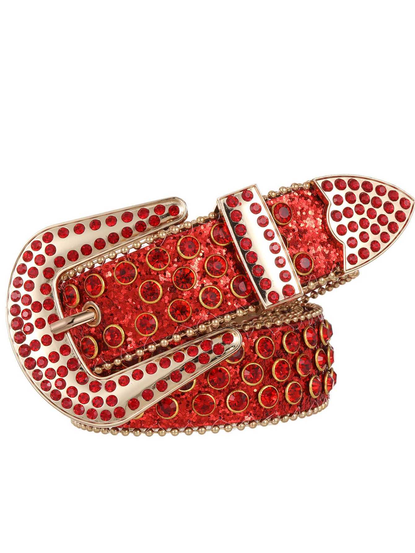 Decorative Womens Belt BB Simon Diamond Fashion Western Belt Full Diamond Embedding PU Wide Crystal Diamond BeXJ250114