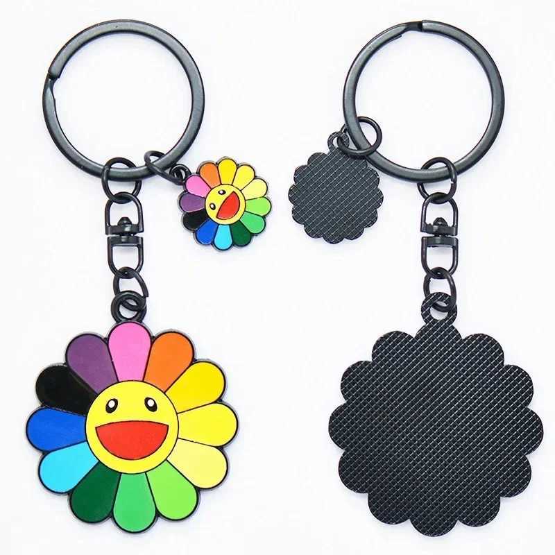 Keychains Lanyards sunflower keychain key ring cute chain for women creative portachiavi llaveros hombre bag charm H250115