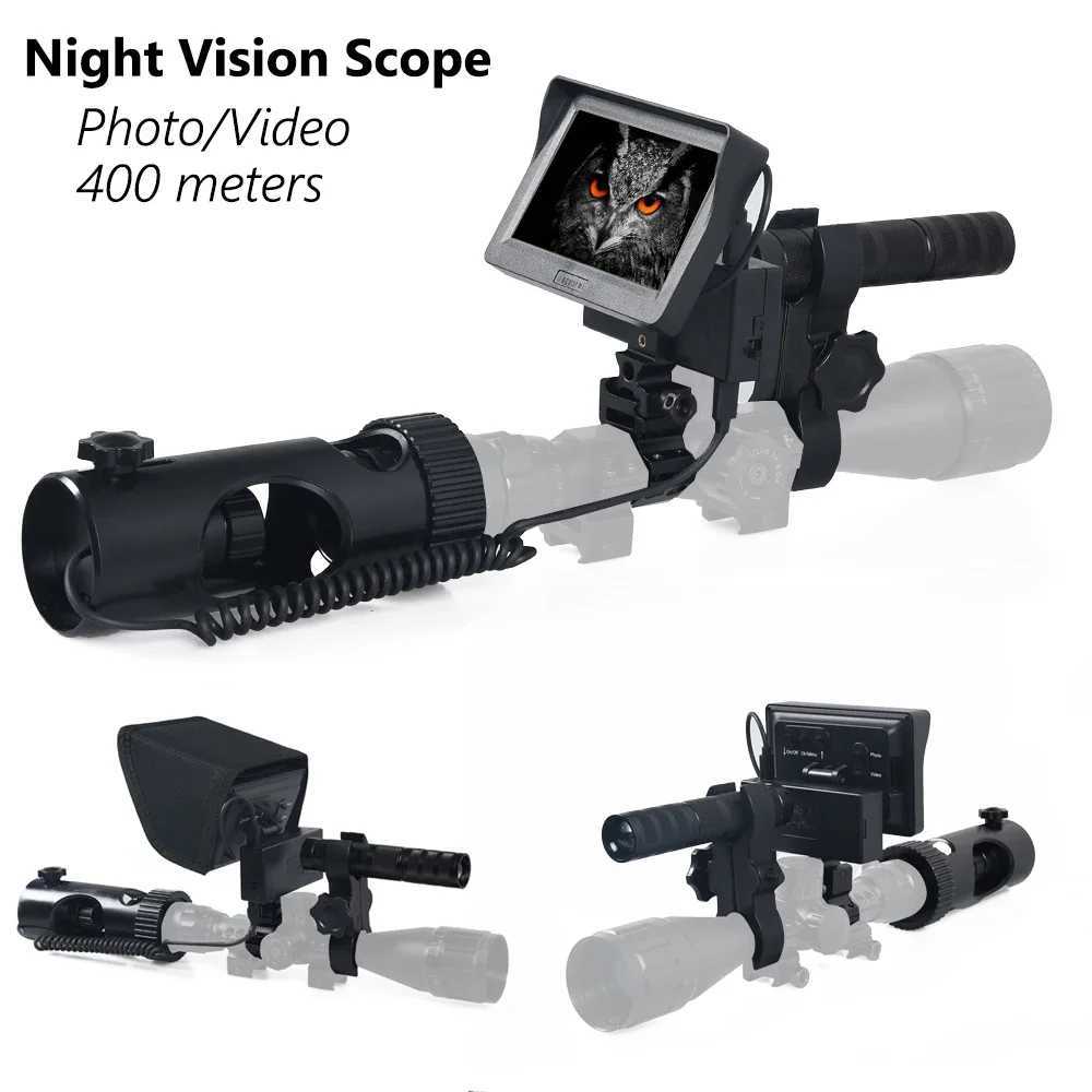 Megaorei 2 Night Vision Riflescopes 4.3 inch Display Infrared Flashlight HD 720P Video Recording DIY Hunting Night Vision DeviceW241014