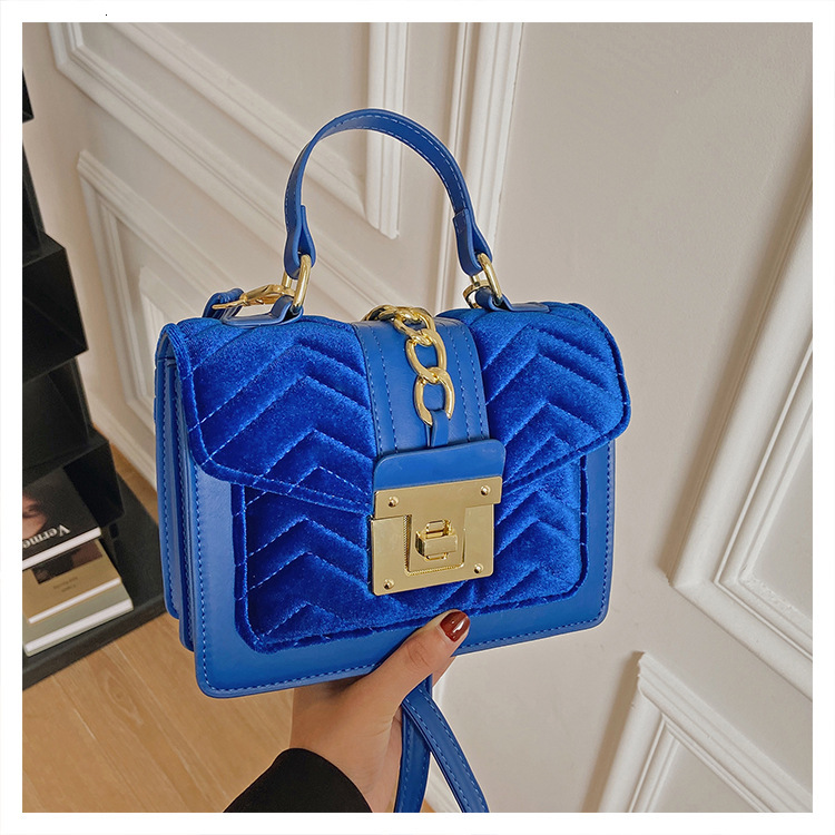 New Designer Gold Velvet Handbag For Women High-quality Women's Crossbody Bag Square Handbag Fashionable Party Wallet Large Capacity Bag