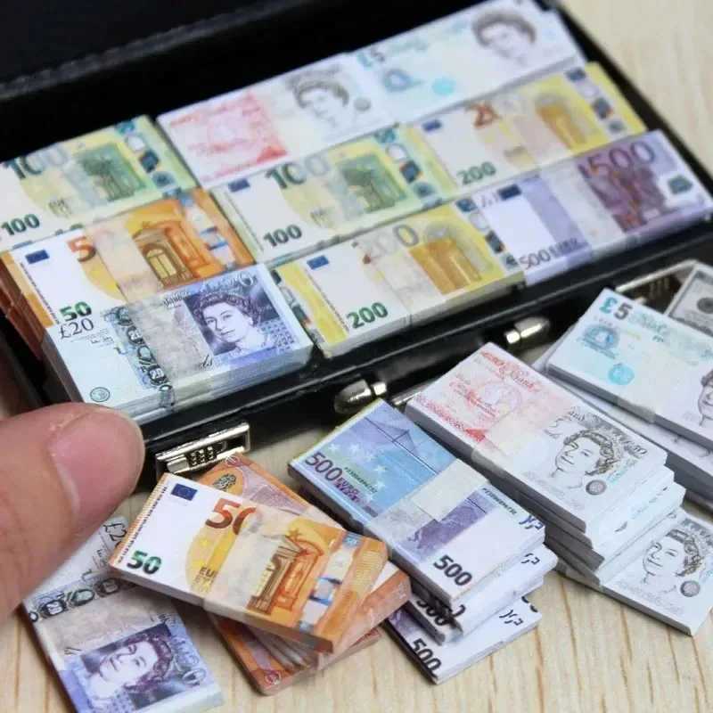New Arrival 5 USD Euro bills bank props counterfeit currency mini currency bank models childrens dollhouse mini props toys behind the scenes decoratio
