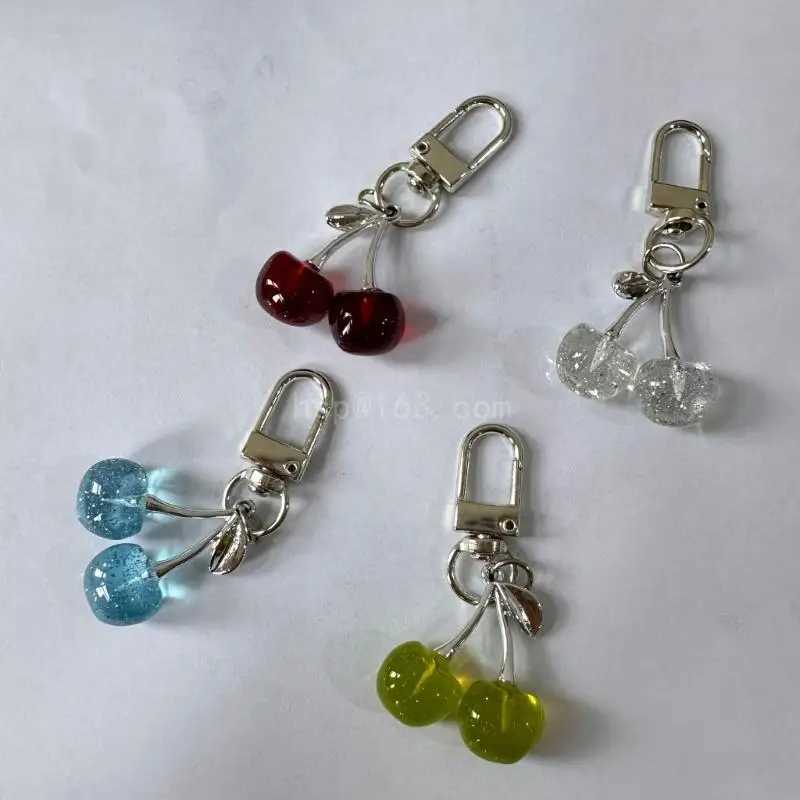 Keychains Lanyards Elegant Cherry Bag Charm Keychain Pendant Versatile Fashion Pieces for Personal Accessories H250115