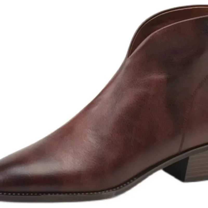 2024 High Quality Womens Shoes Ankle Womens Boots Fi Back Zip Office and Career Sexy Pointed Toe Shoes for Women ZapatosXJ250115