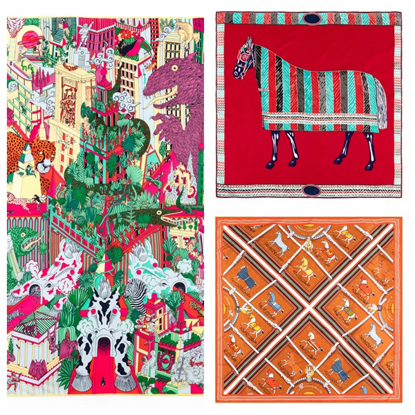 New handmade crimped silk scarf women 90cm twill silk square scarf colorful war horse jungle tiger printed silk scarf scarf shawl turban