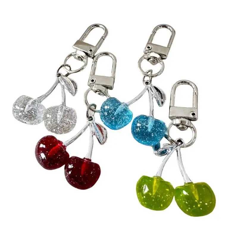 Keychains Lanyards Elegant Cherry Bag Charm Keychain Pendant Versatile Fashion Pieces for Personal Accessories H250115