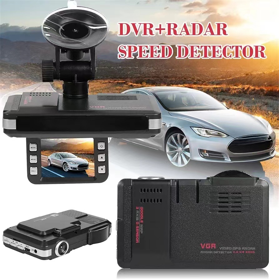 Car Radar Detector Tool English Russian Voice Alarm 2 in 1 Radar-Detectors DVR Camera