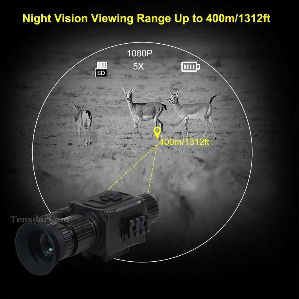 NK008 Digital Night Vision Scope for Hunting Infrared Riflescope Monocular 5X Zoom with Reticle HD 080P Video Recording CameraW241014