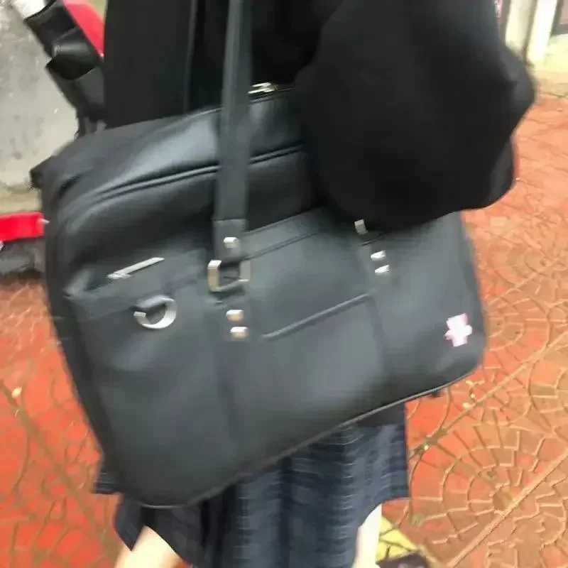 miyagawa New Women Japanese JK Uniform PU Bags Student Commuter School Large Capacity One Shoulder Straddle Bag Handbag Z250115