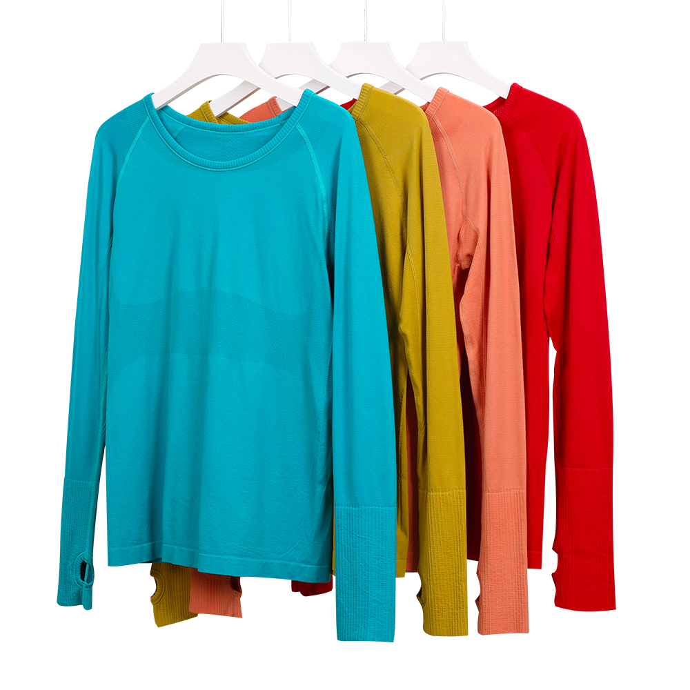 Women's yoga long sleeve shirt sweatshirt Short sleeve Crop Top Yoga Outfit Quick Dry Seamless t shirt Workout Sports Female Gym Clothing Loose Jogging Sportswear