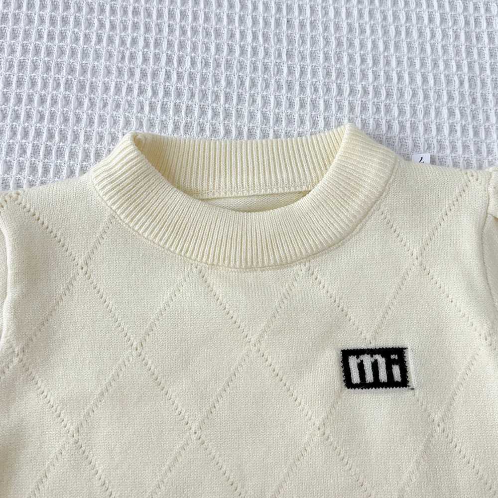 Bear Leader 37 YChildrens Clothing Winter Sweater Long Sleeved Letter Printed Round Neck Toppleated Aline Skirt 2piece Sets L2509263PZ7