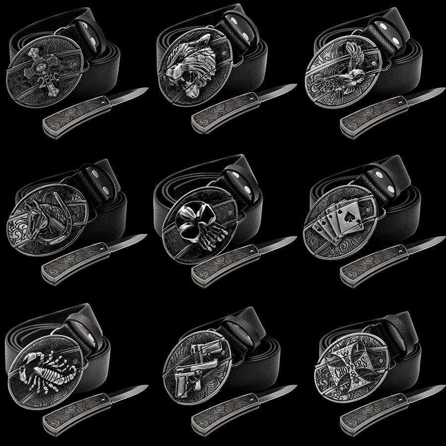 Mens leather belt outdoor multifunctional belt suitable for mens gifts 250107