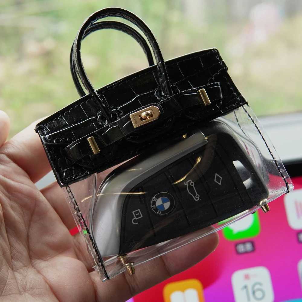Keychains Lanyards Super Popular Internet Celebrity Transparent Platinum Bag Mini Pendant Headphone Lipstick Charter Car Key Acce H250115