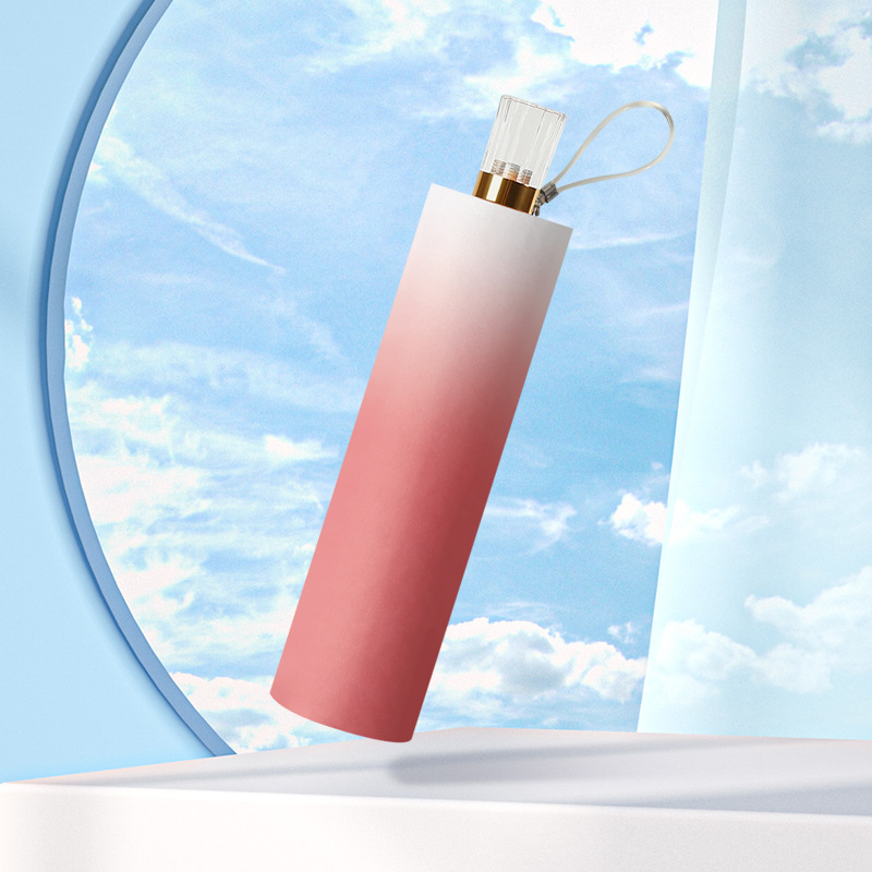 All-Weather UV Blocking Sun Umbrella - Portable Sunscreen with Multicolor Vinyl Canvas