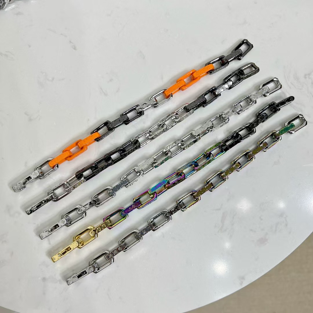 Fashion 316L Titanium Steel Engrave Colored Bracelet Plated Gold Thick Chain Bracelets