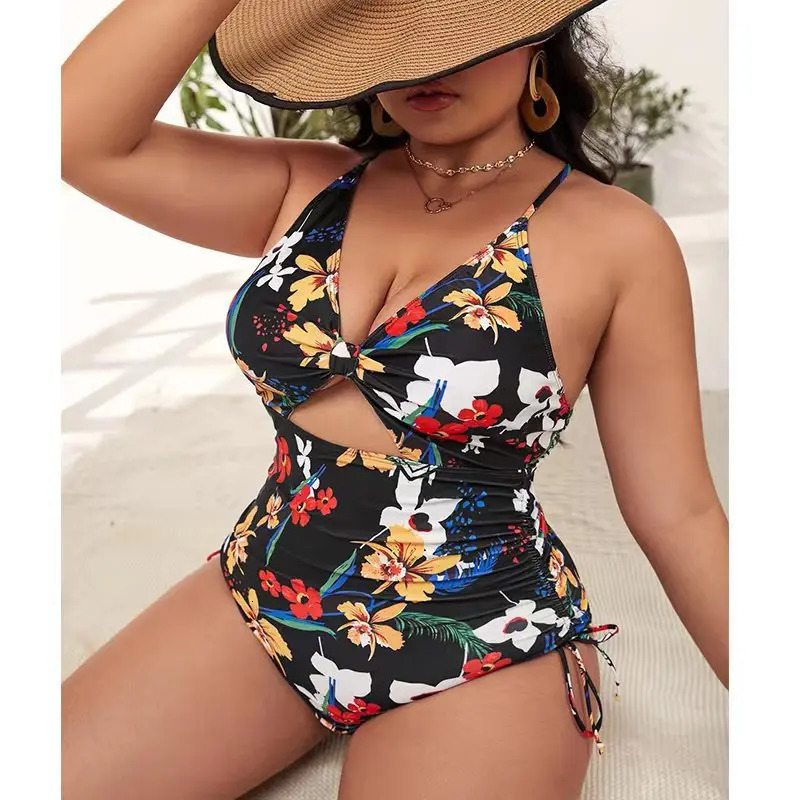 Plus Size Swimwear Women 2024 Push Up Bikini Swimsuit Print Beachwear Tankini Swimming Bathing Suit Female Large 4XL250115