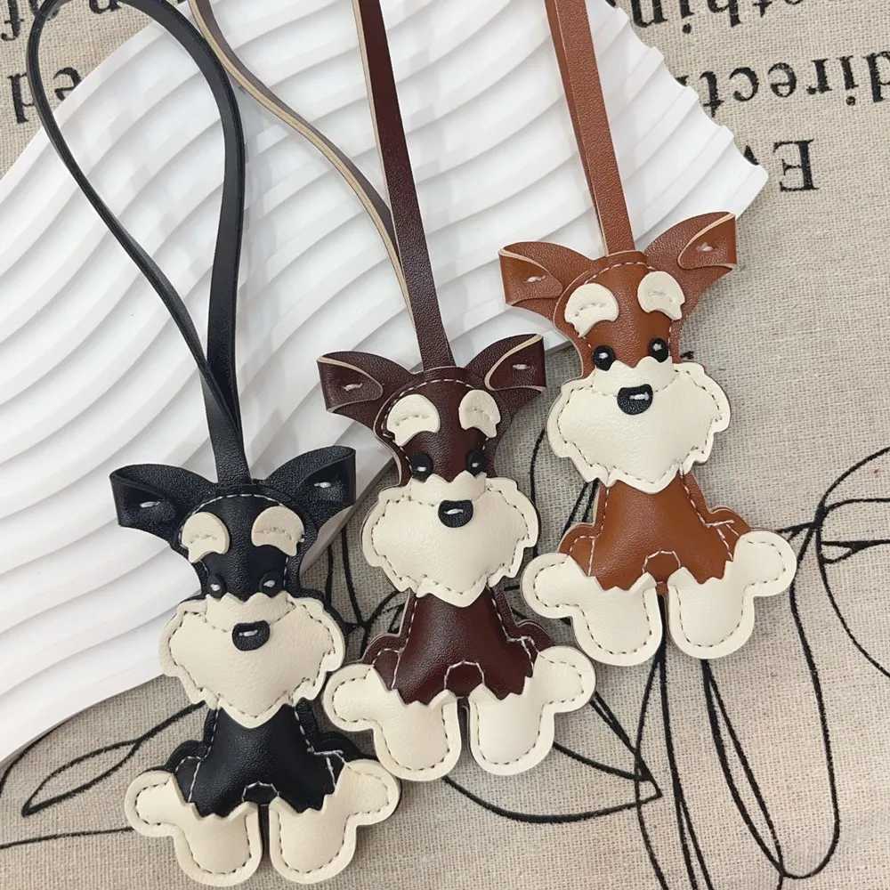 Keychains Lanyards Classic Cute Puppy Dog Bag Pendant Key Chain Fashion PU Leather Animals Ring Handbag Decoration Accessories H250115