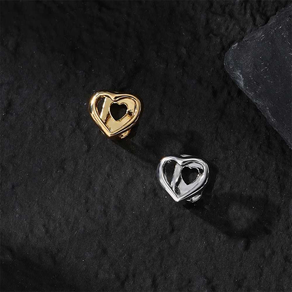 D Z Simple Single Hollow Heart Teeth Grillz Hip Hop Gold Silver Color Tooth Caps For Women Men Jewelry Halloween GiftXJ250114