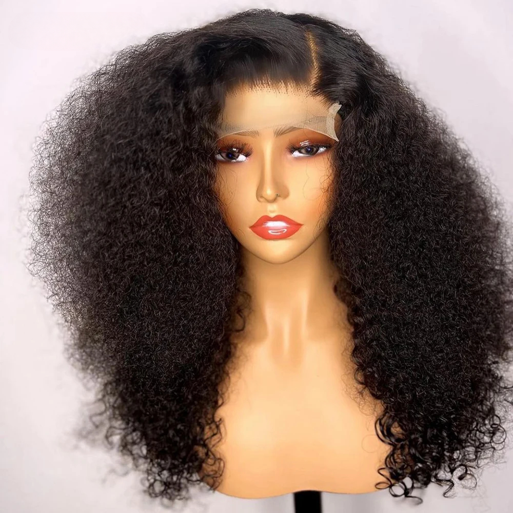 Brazilian 360 Glueless Full Lace Front Wig Kinky Curly Human Hair Wig 13x4/13x6 HD Lace Frontal Wigs for Women Ready to Wear Preplucked 250 Density