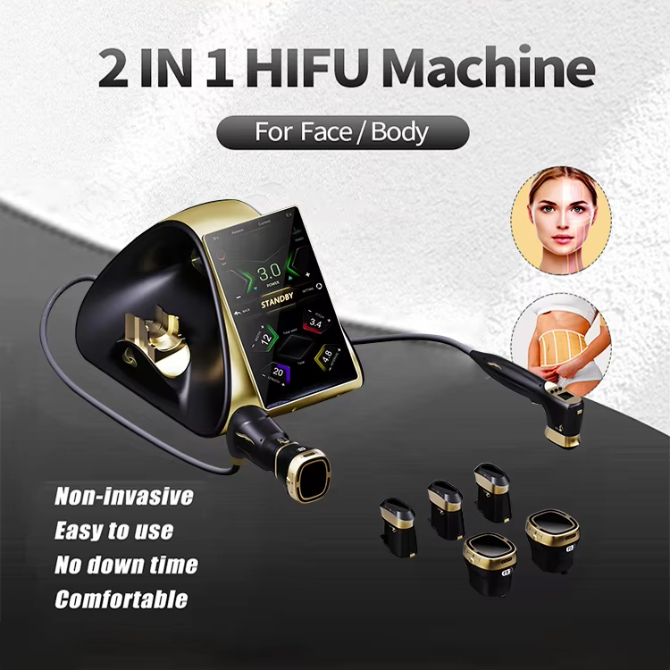 Portable 22D Skin Tightening Wrinkle Removal 2 In 1 RF LIPO + 22D MAX HIFU 2 Handles 11D 12D 13D 18D 22D HIFU Machine Skin Repairing Anti-aging Body S