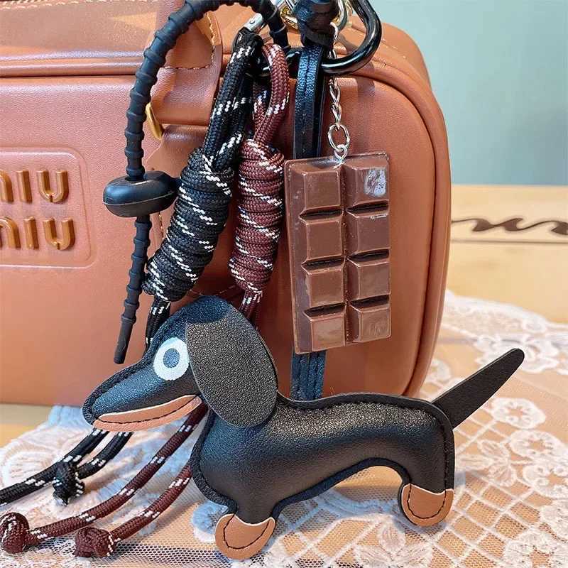 Keychains Lanyards Braided Rope Bag Pendant High-grade Keychain Ruths Same Style Dachshund Suitable For Accessories H250115