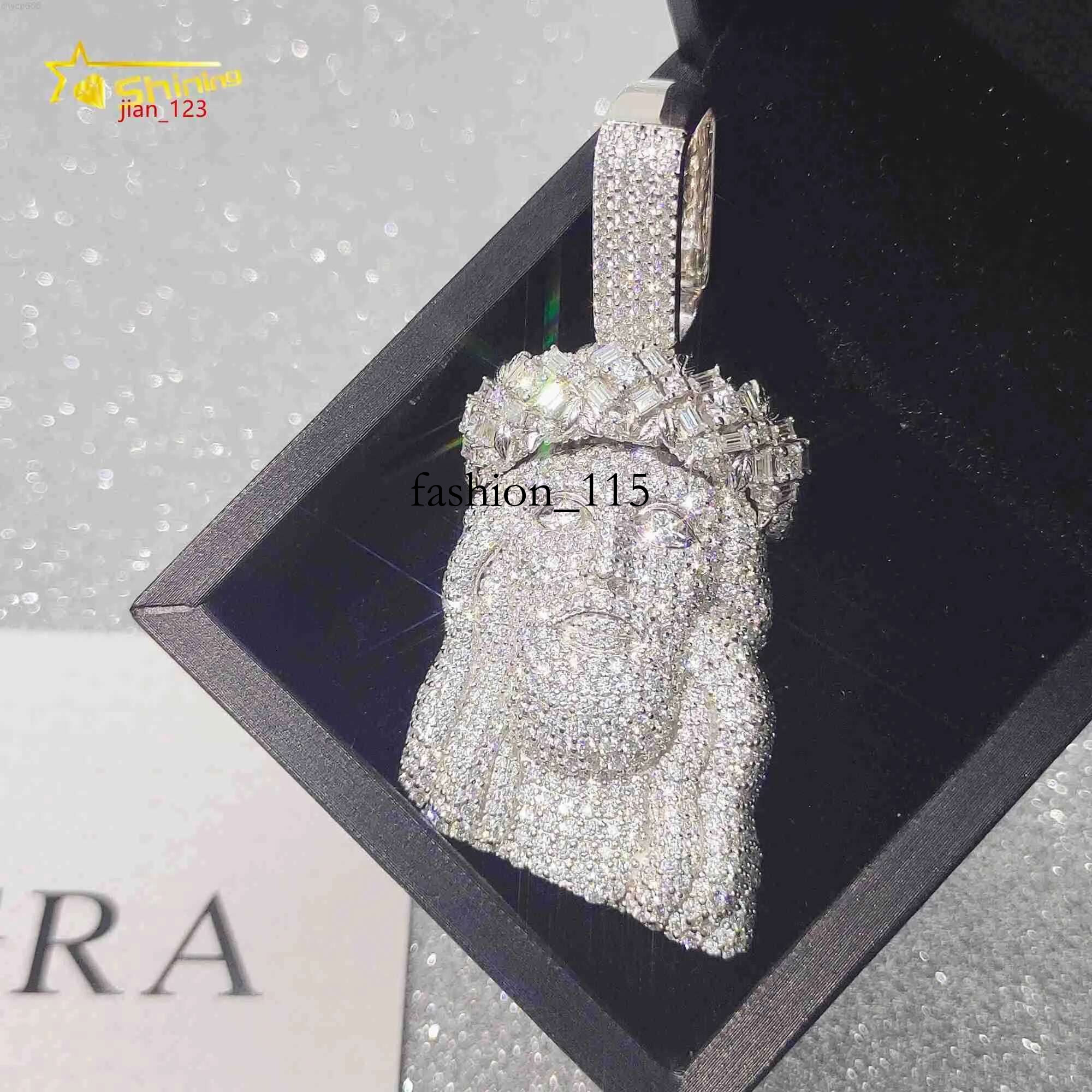 Pass Dia Tester FL Moissanite Hip Hop Jewelry S Jesus Pendant