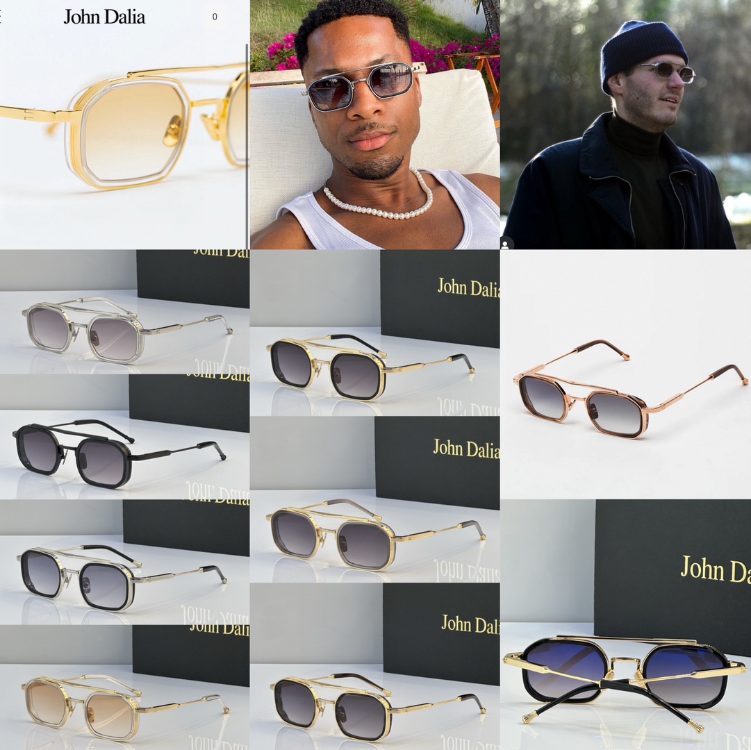 Designer John Dalia Sunglasses for Woman Fashion Sport Polarized UV Protection Goggle Beach Man Womens Trendy Mens Pink Black Sun glass ANTHONY SIZE 51-25-145