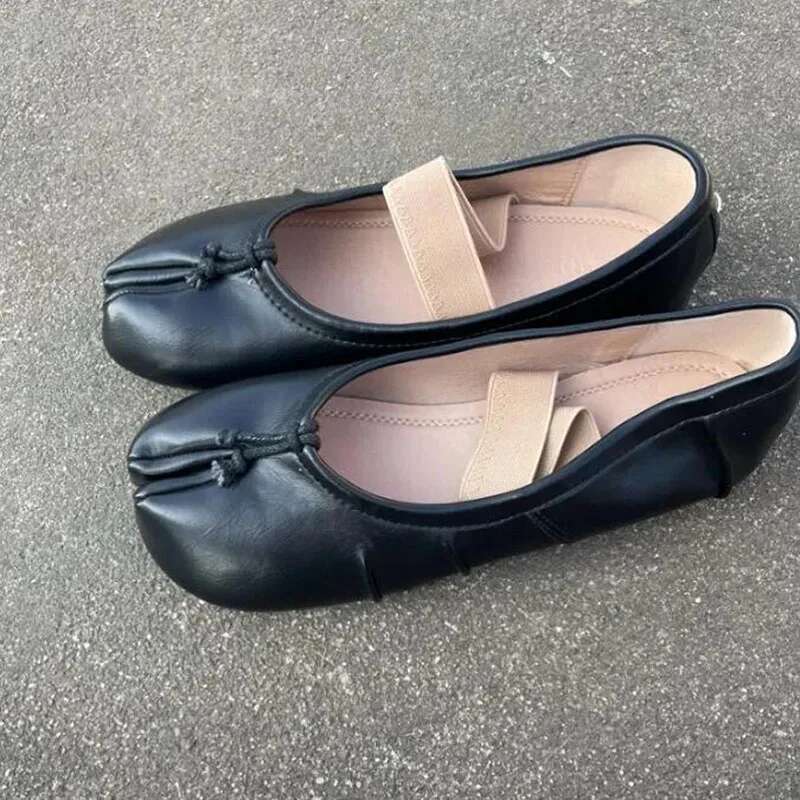 Round Split Toe Flat Shoes Women Hot New 2024 Casual Loafer Moccasins Tabi Ninja Mary Jane Soft Sole Ballet Flats Muje