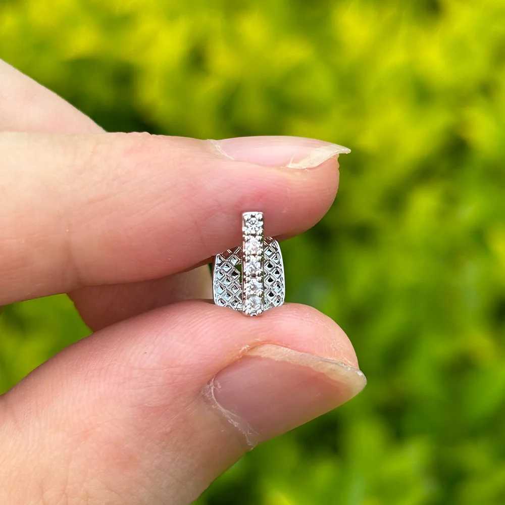 RACHELZ Hip Hop Single CZ Stone Vertical Bar Teeth Grillz 14K Gold Plated Cubic Zircon Tooth Caps For Women Men JewelryXJ250114