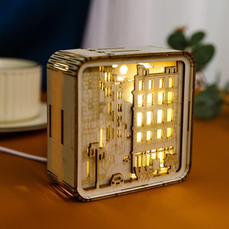 Ensemble de puzzle 3D Blocks en bois - kit de jouets de bricolage éducatif