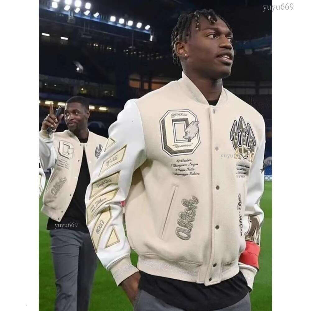 Trendy Europe and The United States New Men's Bomber Hip-hop Letters Embroidery Splicing Leather Baseball Suit Y2K Jacket